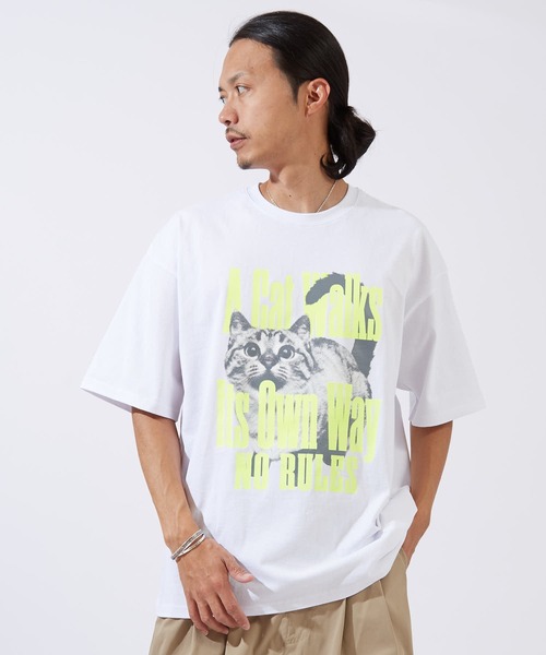 SIDEWAY STANCE(サイドウェイスタンス)の「【SIDEWAY STANCE】プリント 半袖Tシャツ(Tシャツ/カットソー・メンズ・アイボリー系/ブラック系2/カーキ系2/ホワイト系3/ブラック系4/ホワイト系5/レッド系5/ブラック/アイボリー/ホワイト系/ホワイト系1/ホワイト系2/アイボリー系3/グレー系4/ブラック系5/ブラック系6/ブラック系7/カーキ系7/ブラック系8/ブラック系/ホワイト系7/ホワイト系8/ダルブルー系8/ホワイト/ブラック系1/アイボリー系1/ブラック系3/ホワイト系4/ホワイト系6/グレー系6・SMALL/MEDIUM/LARGE/X-LARGE)」の2枚目の写真