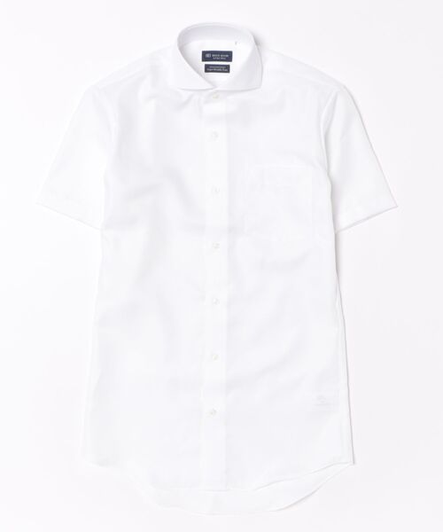 TOKYO SHIRTS（トウキョウシャツ）の「【超形態安定】【接触冷感】 形態安定ノンアイロン ホリゾンタルワイド 半袖ビジネスワイシャツ（ビジネスシャツ・メンズ・ホワイト・首回り37cm/首回り39cm/首回り41cm/首回り42cm/首回り43cm）」の6枚目の写真
