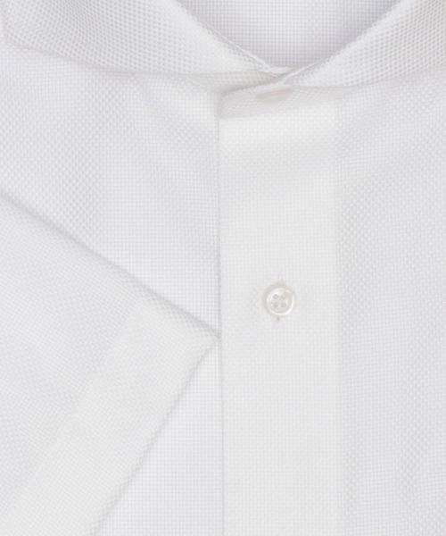 TOKYO SHIRTS（トウキョウシャツ）の「【超形態安定】【接触冷感】 形態安定ノンアイロン ホリゾンタルワイド 半袖ビジネスワイシャツ（ビジネスシャツ・メンズ・ホワイト・首回り37cm/首回り39cm/首回り41cm/首回り42cm/首回り43cm）」の3枚目の写真
