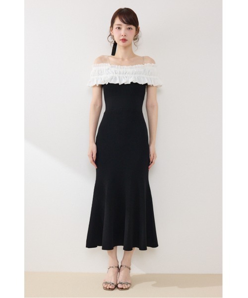 rienda（リエンダ）の「フリルドッキングニットワンピース　夏服（ワンピース・レディース・ブルー/ブラック/ピンク・FREE）」の18枚目の写真