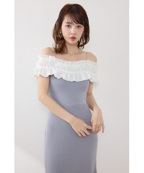 rienda（リエンダ）の「フリルドッキングニットワンピース　夏服（ワンピース・レディース・ブルー/ブラック/ピンク・FREE）」の22枚目の写真
