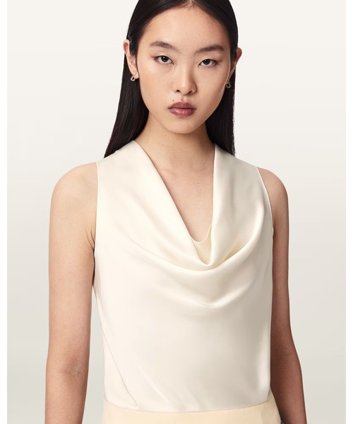 ALLSAINTS(オールセインツ)の「ZOEY SLEEVELESS COWL NECK TANK TOP | ZOEY ノースリーブ カウル ネック タンクトップ(タンクトップ・レディース・ホワイト系その他・S/M/XS)」の2枚目の写真