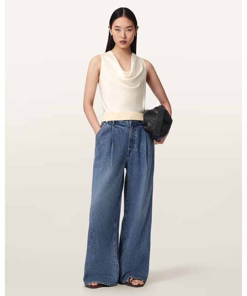 ALLSAINTS(オールセインツ)の「ZOEY SLEEVELESS COWL NECK TANK TOP | ZOEY ノースリーブ カウル ネック タンクトップ(タンクトップ・レディース・ホワイト系その他・S/M/XS)」の4枚目の写真
