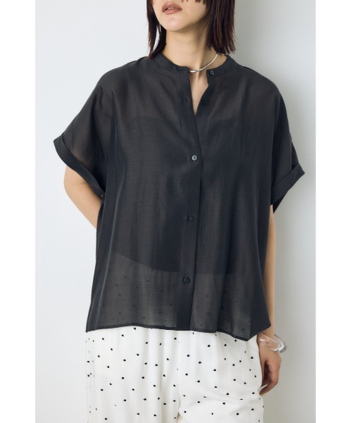 AZUL by moussy(アズールバイマウジー)の「【着丈バリエ】ハーフスリーブドルマンシャツ(シャツ/ブラウス・レディース・オフホワイト/ライトブラック/ライトブルー・SMALL/MEDIUM)」の15枚目の写真