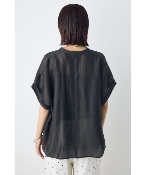 AZUL by moussy(アズールバイマウジー)の「【着丈バリエ】ハーフスリーブドルマンシャツ(シャツ/ブラウス・レディース・オフホワイト/ライトブラック/ライトブルー・SMALL/MEDIUM)」の17枚目の写真