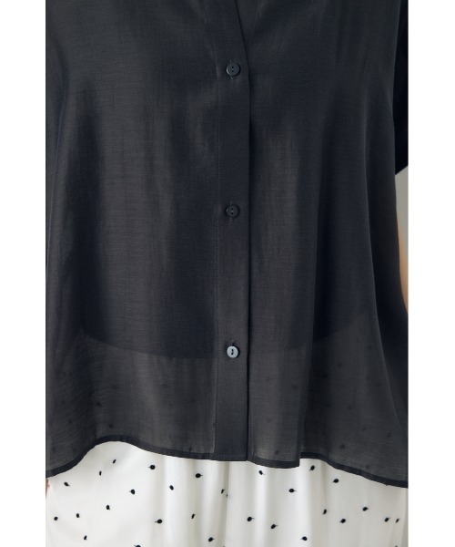 AZUL by moussy(アズールバイマウジー)の「【着丈バリエ】ハーフスリーブドルマンシャツ(シャツ/ブラウス・レディース・オフホワイト/ライトブラック/ライトブルー・SMALL/MEDIUM)」の22枚目の写真