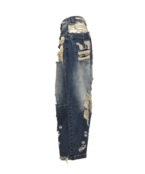 Jaded London(ジェイデッドロンドン)の「DISTRESSED CUT-OUT COLOSSUS JEANS(デニムパンツ・レディース・ブルー・28/30/26)」の3枚目の写真