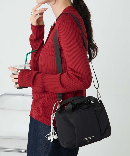 BONLECILL Marche(ボンルシールマルシェ)の「【BONLECILL Marche】2wayバイカラーミニトートバッグ/ショルダーバッグ(トートバッグ・レディース・ブラック/ブラウン/ネイビー・FREE)」の2枚目の写真