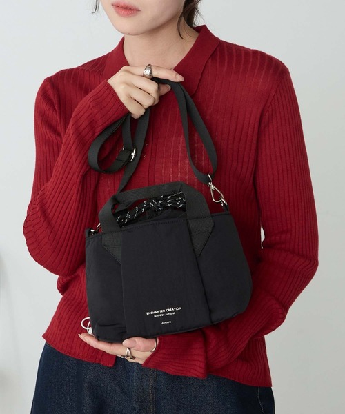 BONLECILL Marche(ボンルシールマルシェ)の「【BONLECILL Marche】2wayバイカラーミニトートバッグ/ショルダーバッグ(トートバッグ・レディース・ブラック/ブラウン/ネイビー・FREE)」の4枚目の写真