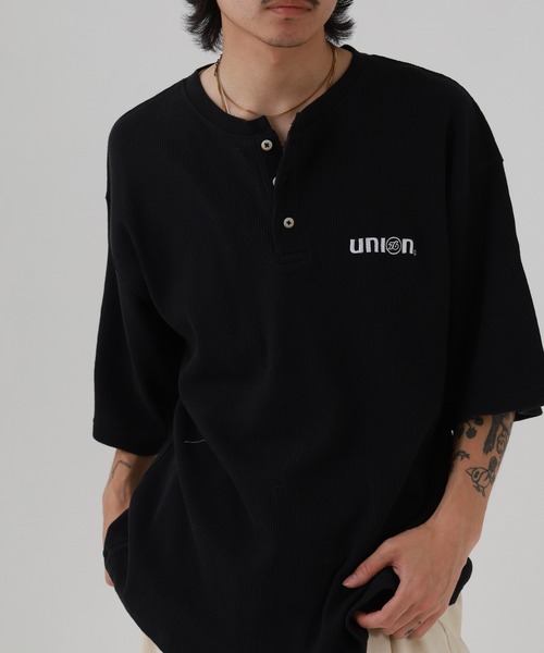 76（セブンティシックス）の「76Lubricants ワッフルヘンリーネックＴシャツ 半袖（Tシャツ/カットソー・メンズ・ブラック/グレー/オフホワイト・M/L）」の14枚目の写真