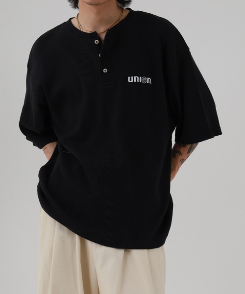 76（セブンティシックス）の「76Lubricants ワッフルヘンリーネックＴシャツ 半袖（Tシャツ/カットソー・メンズ・ブラック/グレー/オフホワイト・M/L）」の12枚目の写真