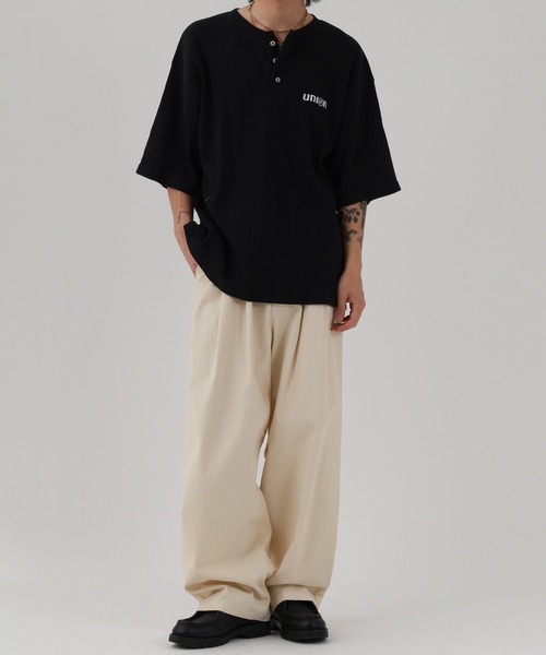 76（セブンティシックス）の「76Lubricants ワッフルヘンリーネックＴシャツ 半袖（Tシャツ/カットソー・メンズ・ブラック/グレー/オフホワイト・M/L）」の11枚目の写真