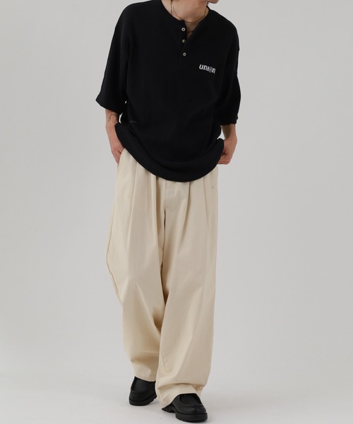 76（セブンティシックス）の「76Lubricants ワッフルヘンリーネックＴシャツ 半袖（Tシャツ/カットソー・メンズ・ブラック/グレー/オフホワイト・M/L）」の10枚目の写真