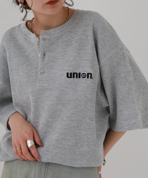 76（セブンティシックス）の「76Lubricants ワッフルヘンリーネックＴシャツ 半袖（Tシャツ/カットソー・メンズ・ブラック/グレー/オフホワイト・M/L）」の8枚目の写真