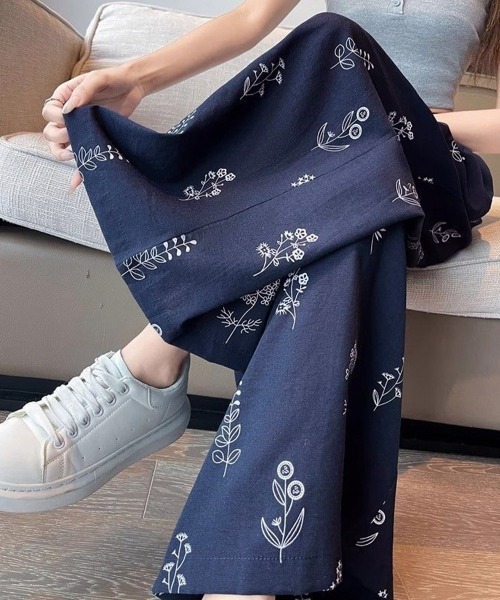 Miniministore(ミニミニストア)の「スカーフ付きハイウエストワイドパンツ春夏(スラックス・レディース・オレンジ/ネイビー/ホワイト・FREE)」の6枚目の写真