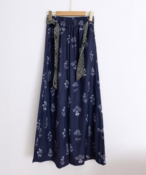 Miniministore(ミニミニストア)の「スカーフ付きハイウエストワイドパンツ春夏(スラックス・レディース・オレンジ/ネイビー/ホワイト・FREE)」の9枚目の写真