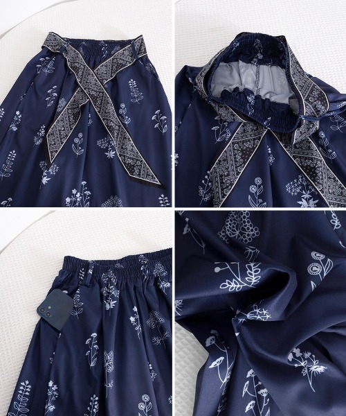 Miniministore(ミニミニストア)の「スカーフ付きハイウエストワイドパンツ春夏(スラックス・レディース・オレンジ/ネイビー/ホワイト・FREE)」の11枚目の写真