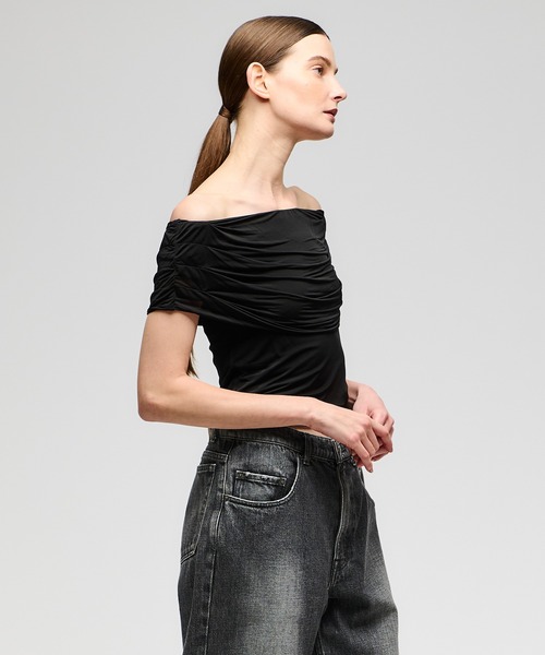 ESTNATION(エストネーション)の「GOOD PEOPLE GOOD STITCHING GOOD PRODUCT for ESTNATION / オフショルダートップス(Tシャツ/カットソー・レディース・ブラック・FREE)」の9枚目の写真