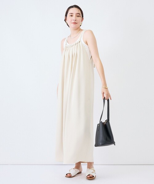 NOLLEY’S(ノーリーズ)の「ウォッシャブル襟三つ編みキャミワンピース(ワンピース・レディース・ベージュ/ブラック・38)」の15枚目の写真