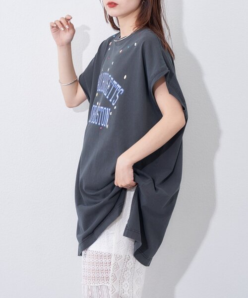 etsinta(エシンタ)の「【etsinta】ビジュー付カレッジノースリ(タンクトップ・レディース・チャコールグレー/ブルー/ライトグレー/ピンク・ONE SIZE)」の19枚目の写真