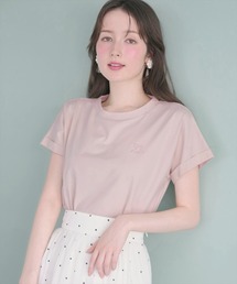 ロゴ刺繍ターンバックスリーブTシャツ