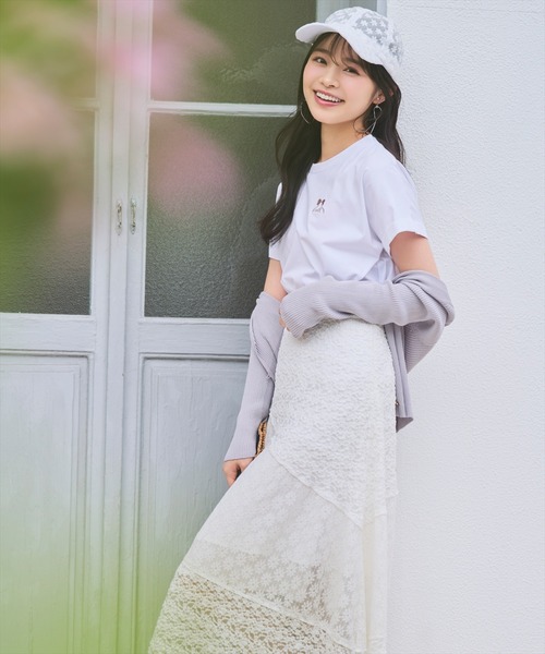 WILLSELECTION(ウィルセレクション)の「ロゴ刺繍ターンバックスリーブTシャツ(Tシャツ/カットソー・レディース・ミント/オフホワイト/ピンク・FREE)」の8枚目の写真
