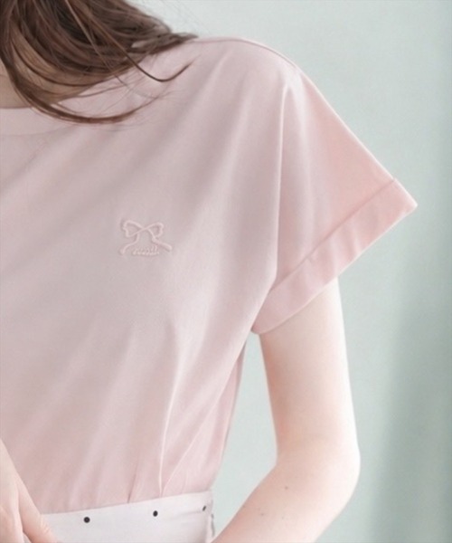 WILLSELECTION(ウィルセレクション)の「ロゴ刺繍ターンバックスリーブTシャツ(Tシャツ/カットソー・レディース・ミント/オフホワイト/ピンク・FREE)」の16枚目の写真