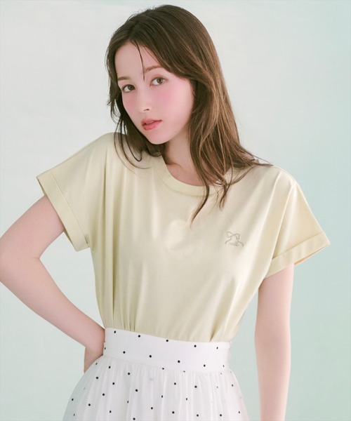 WILLSELECTION(ウィルセレクション)の「ロゴ刺繍ターンバックスリーブTシャツ(Tシャツ/カットソー・レディース・ミント/オフホワイト/ピンク・FREE)」の18枚目の写真