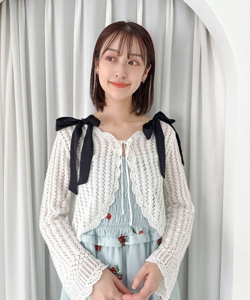 F i.n.t(フィント)の「チェリー柄シャーリングワンピース/fint フィント(ワンピース・レディース・ライトブルー/アイボリー・FREE)」の16枚目の写真