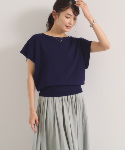 ITS'DEMO(イッツデモ)の「【冷感】ニット×サテンスカートセット(セットアップ・レディース・ネイビー/オフホワイト/ピンク系/ブルー・00)」の7枚目の写真