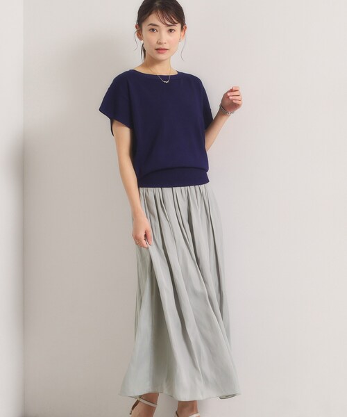 ITS'DEMO(イッツデモ)の「【冷感】ニット×サテンスカートセット(セットアップ・レディース・ネイビー/オフホワイト/ピンク系/ブルー・00)」の9枚目の写真