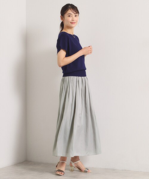 ITS'DEMO(イッツデモ)の「【冷感】ニット×サテンスカートセット(セットアップ・レディース・ネイビー/オフホワイト/ピンク系/ブルー・00)」の11枚目の写真