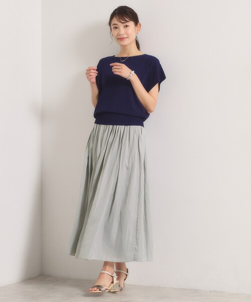 ITS'DEMO(イッツデモ)の「【冷感】ニット×サテンスカートセット(セットアップ・レディース・ネイビー/オフホワイト/ピンク系/ブルー・00)」の12枚目の写真