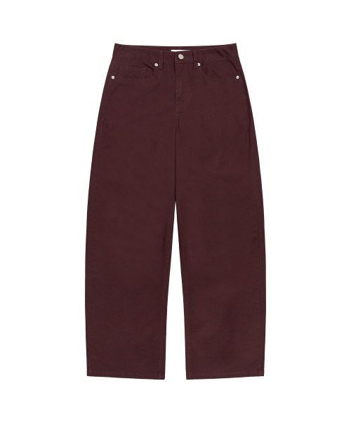 PEPLEE(ペプリー)の「Curved Wide Cotton Pants (Burgundy)(その他パンツ・レディース・その他・SMALL/MEDIUM)」の2枚目の写真