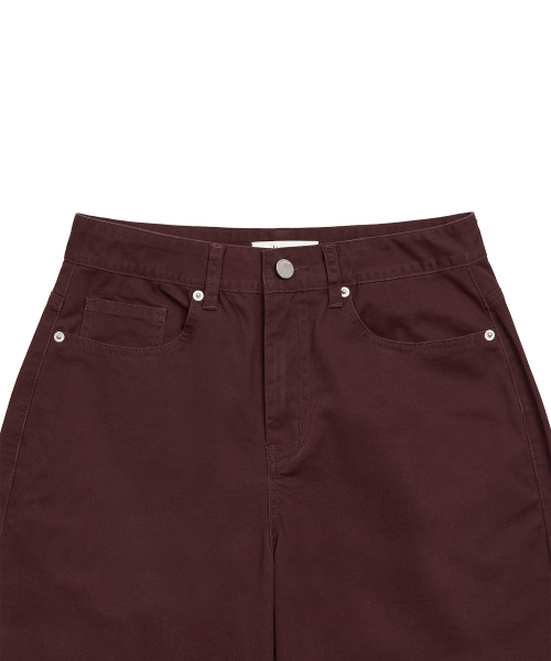 PEPLEE(ペプリー)の「Curved Wide Cotton Pants (Burgundy)(その他パンツ・レディース・その他・SMALL/MEDIUM)」の3枚目の写真