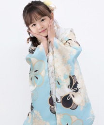 KYOETSU（キョウエツ）の「金彩 被布セット 二部式 セパレート 三歳 3点セット くすみ (  被布 + 着物(上衣) + 着物(スカート) )（着物）」