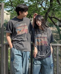 【NOWLE】ピグメント加工 ヴィンテージライク グラフィックプリント 半袖 Tシャツ / ユニセックス