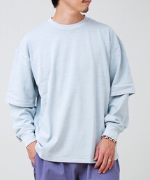 GLOSTER（グロスター）の「【1枚でレイヤード完成】ピグメント加工 フェイクレイヤードロンT（Tシャツ/カットソー）」