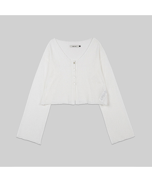 ATELIER NAIN(アトリエナイン)の「EMBO LACE COVER-UP CARDIGAN (CD-2269)(カーディガン/ボレロ・レディース・ホワイト/ブラック/ライトオレンジ系・FREE)」の1枚目の写真