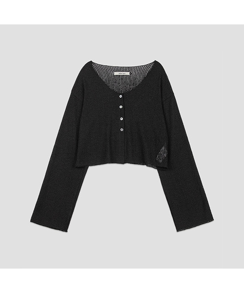 ATELIER NAIN(アトリエナイン)の「EMBO LACE COVER-UP CARDIGAN (CD-2269)(カーディガン/ボレロ・レディース・ホワイト/ブラック/ライトオレンジ系・FREE)」の2枚目の写真