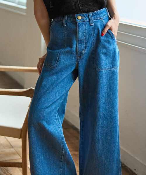 FREAK'S STORE(フリークスストア)の「SOMETHING × FREAK'S STORE/サムシング 別注 PAINTER BAGGY/別注 ペインター バギーデニム(デニムパンツ・レディース・ネイビー/ブルー・MEDIUM/SMALL)」の2枚目の写真