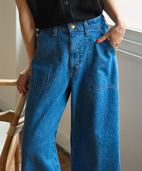 FREAK'S STORE(フリークスストア)の「SOMETHING × FREAK'S STORE/サムシング 別注 PAINTER BAGGY/別注 ペインター バギーデニム(デニムパンツ・レディース・ネイビー/ブルー・MEDIUM/SMALL)」の4枚目の写真