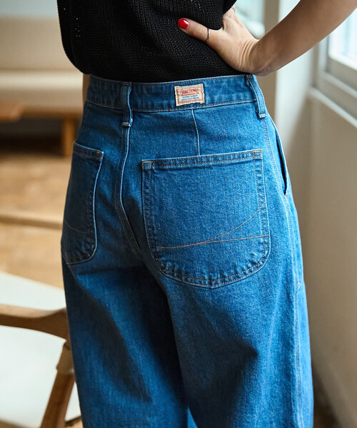 FREAK'S STORE(フリークスストア)の「SOMETHING × FREAK'S STORE/サムシング 別注 PAINTER BAGGY/別注 ペインター バギーデニム(デニムパンツ・レディース・ネイビー/ブルー・MEDIUM/SMALL)」の6枚目の写真