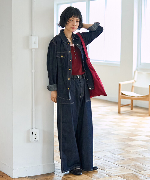 FREAK'S STORE(フリークスストア)の「SOMETHING × FREAK'S STORE/サムシング 別注 PAINTER BAGGY/別注 ペインター バギーデニム(デニムパンツ・レディース・ネイビー/ブルー・MEDIUM/SMALL)」の12枚目の写真