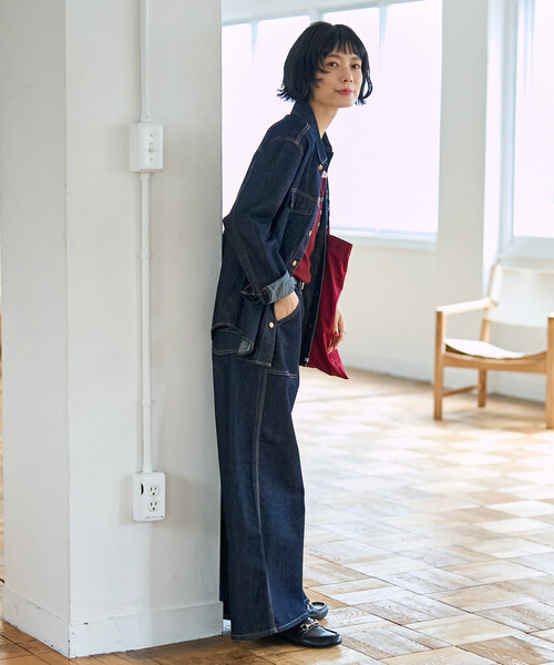 FREAK'S STORE(フリークスストア)の「SOMETHING × FREAK'S STORE/サムシング 別注 PAINTER BAGGY/別注 ペインター バギーデニム(デニムパンツ・レディース・ネイビー/ブルー・MEDIUM/SMALL)」の13枚目の写真