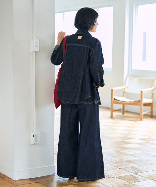 FREAK'S STORE(フリークスストア)の「SOMETHING × FREAK'S STORE/サムシング 別注 PAINTER BAGGY/別注 ペインター バギーデニム(デニムパンツ・レディース・ネイビー/ブルー・MEDIUM/SMALL)」の14枚目の写真