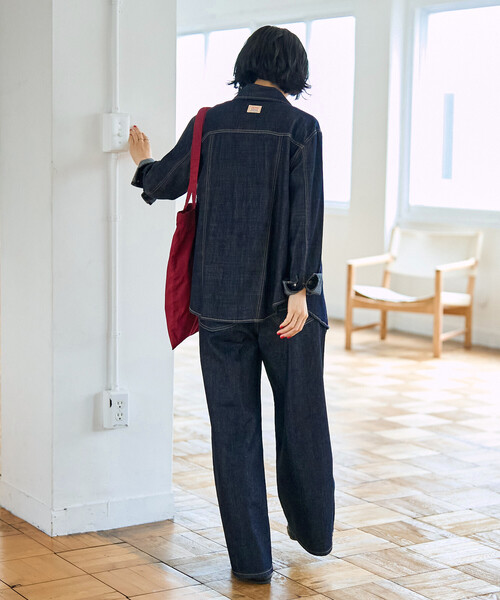 FREAK'S STORE(フリークスストア)の「SOMETHING × FREAK'S STORE/サムシング 別注 PAINTER BAGGY/別注 ペインター バギーデニム(デニムパンツ・レディース・ネイビー/ブルー・MEDIUM/SMALL)」の15枚目の写真