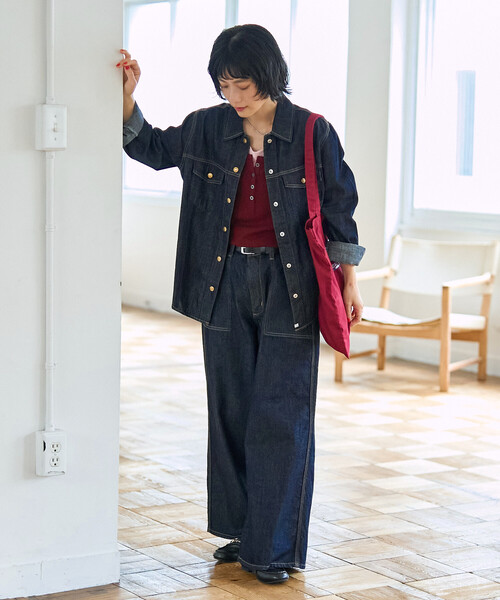 FREAK'S STORE(フリークスストア)の「SOMETHING × FREAK'S STORE/サムシング 別注 PAINTER BAGGY/別注 ペインター バギーデニム(デニムパンツ・レディース・ネイビー/ブルー・MEDIUM/SMALL)」の17枚目の写真