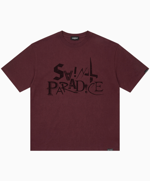 SAINTPAIN(セイントペイン)の「SP ミックスドレタリング 半袖Tシャツ バーガンディ(Tシャツ/カットソー・レディース・その他・MEDIUM/LARGE)」の1枚目の写真