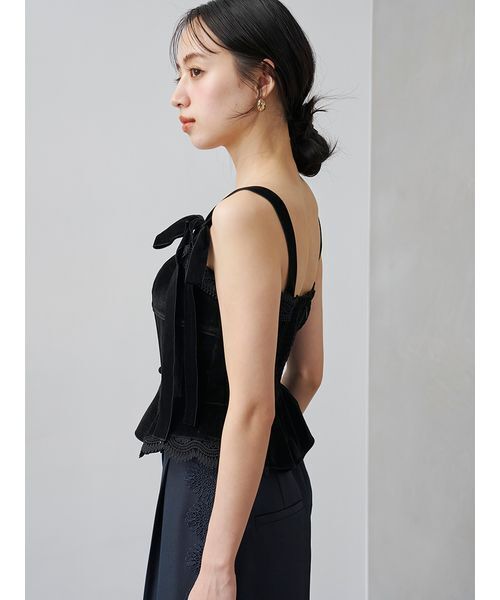 SNIDEL(スナイデル)の「【セットアップ対応】コルセットビスチェキャミ(その他トップス・レディース・チェック/グレー/ブラック・0/1)」の7枚目の写真